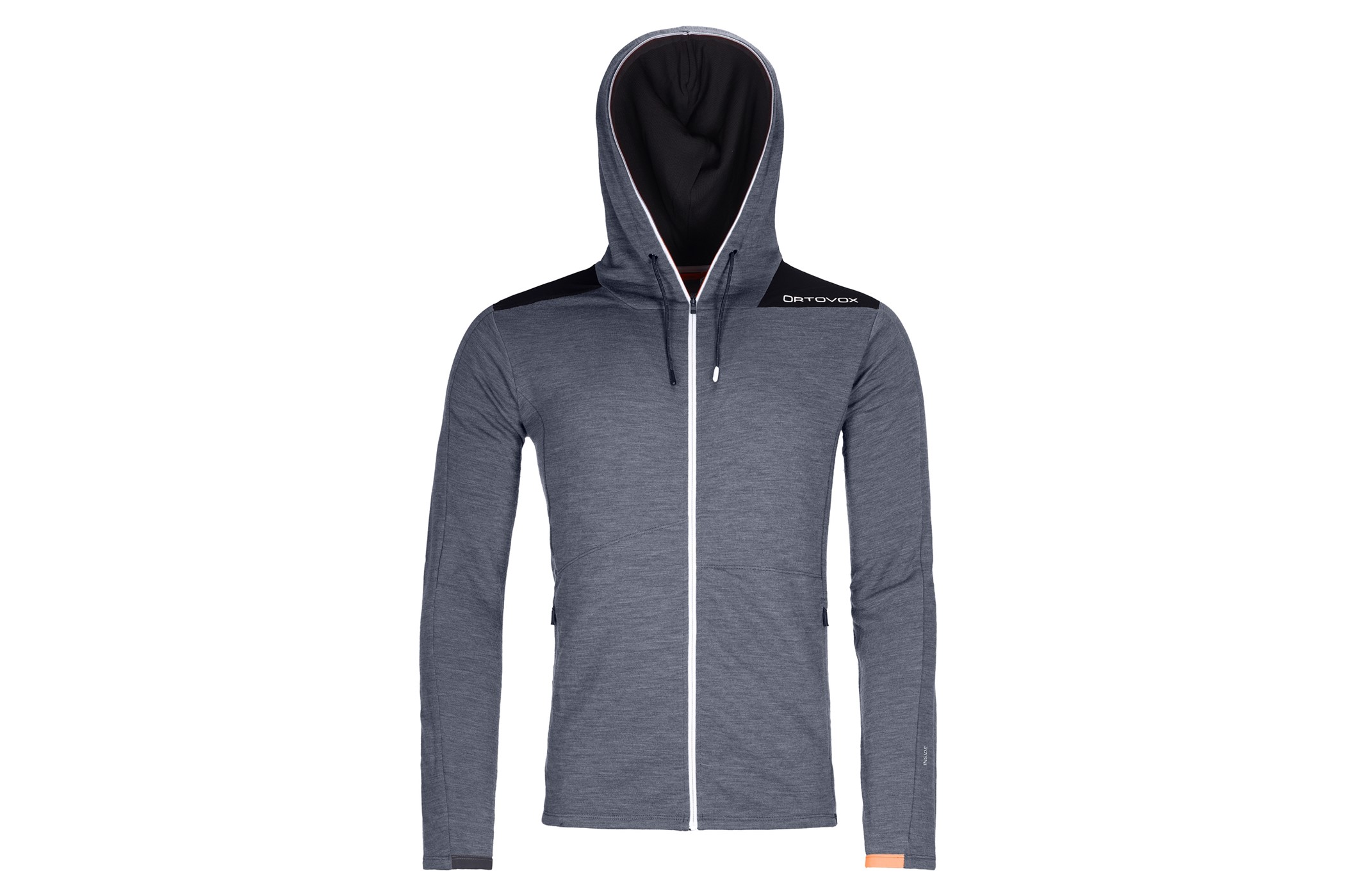 Merino Terry Hoody M black steel blend